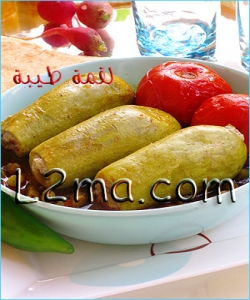 محشي كوسا بقلب الفاصوليا الخضرا